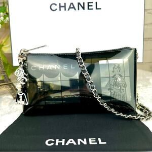 CHANEL Windows Clear and black pouch crossbody, fanny pack, bum bag! RARE!